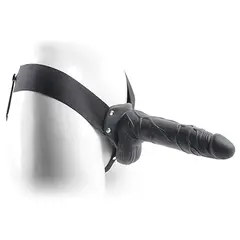 REAL RAPTURE HOLLOW STRAP ON 8  BLACK  WITH BALLS