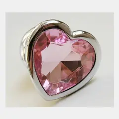 HEART METAL BUTT PLUG BIG WITH CRYSTAL