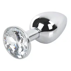 METAL BUTT PLUG SMALL WITH CRYSTAL