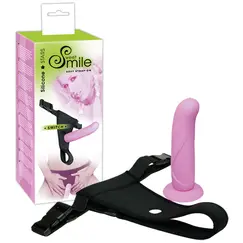 SWEET SMILE SILICONE STRAP-ON PINK/BLACK
