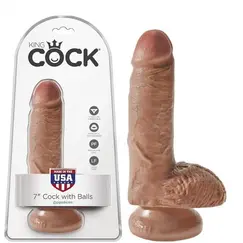 KING COCK WITH BALLS 7" -TAN