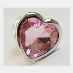 HEART METAL BUTT PLUG BIG WITH CRYSTAL