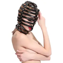 LEATHER BLACK STRIPES HOOD