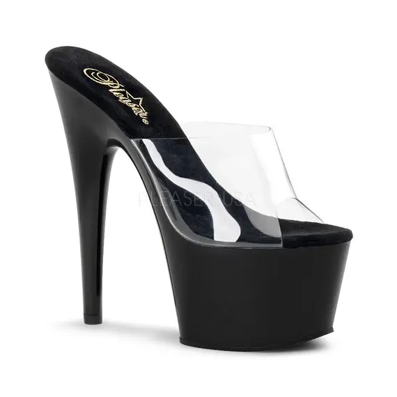 PLEASER ADORE-701 BLACK/CLEAR