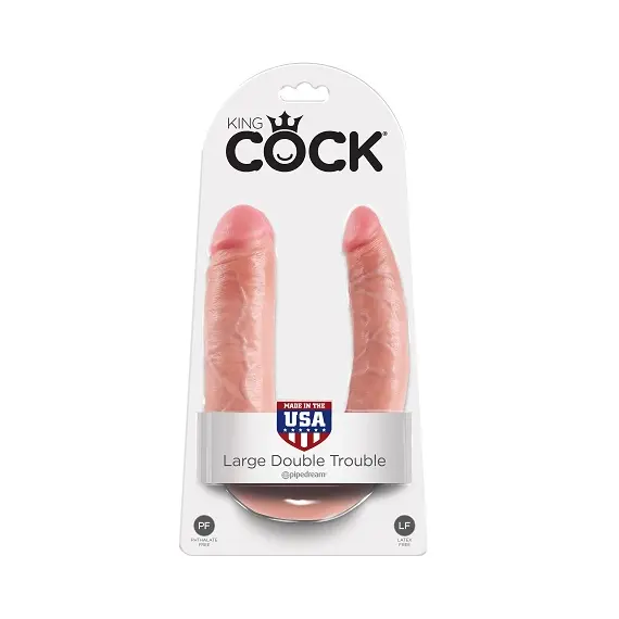 KING COCK DOUBLE TROUBLE LARGE FLESH
