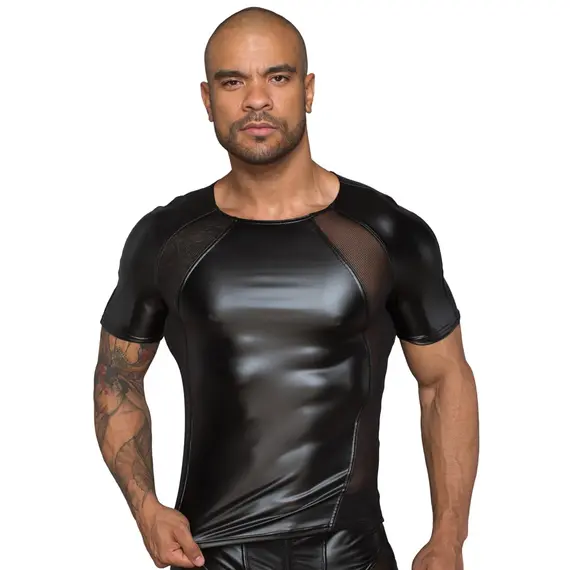 NOIR HANDMADE MEN'S T-SHIRT MADE OF POWERWETLOOK WITH 3D NET INSERTS