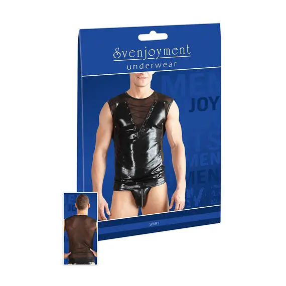WETLOOK AND NET SHIRT