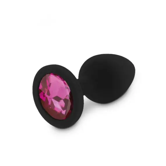 RELAXXXX DIAMOND SILICONE PLUG BLACK/PINK MEDIUM