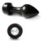 ALUMINUM BUTT PLUG JEWELRY CRYSTAL BLACK