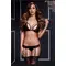 BLACK LACY BRA GARTER/OPEN CROTCH PANTY