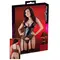 WET LOOK SUSPENDER SET