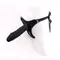 SILICONE BIG BLACK STRAP-ON DILDO