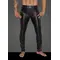 NOIR HANDMADE POWERWETLOOK LONG PANTS WITH INSERTS AND POCKETS MADE OF 3D NET