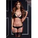 BLACK LACY BRA GARTER/OPEN CROTCH PANTY